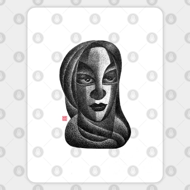 Traditional Woman Portrait Sticker by GeeTee